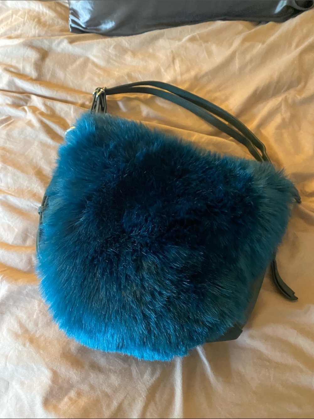 FREE PEOPLE Faux Fur Crossbody Bag - Stylish Plush Shoulder Purse